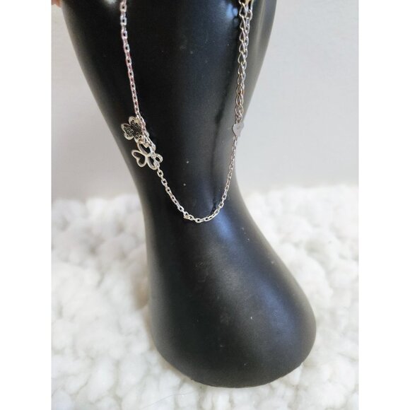 Ankle Bracelet Silver Three Leaf Clover - Picture 9 of 10